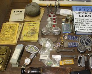 Ford V8 Brochures, Hub Caps, Watch, Relectors, Pins, More