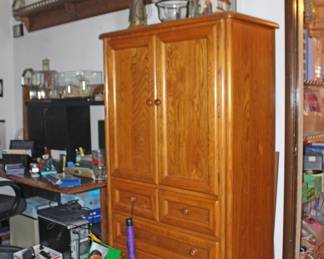 Desk Armoire, Computer, More