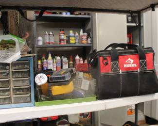 Car and Cleaning Items Nuts bolts, Tool bag More