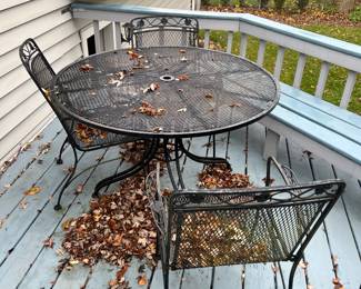 Wrought Iron Table and 4 Chairs