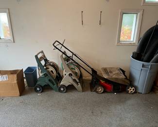 Lawn Mower and Hose Reels
