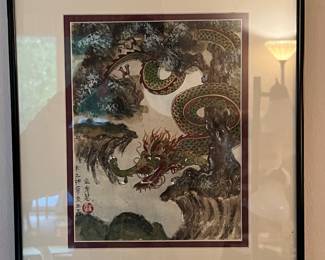 Framed Dragon Artwork