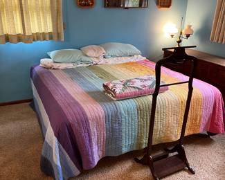 Queen Bed and Wood Valet