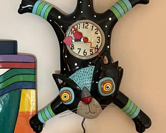 Eclectic Cat Clock