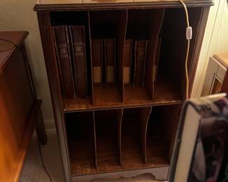 Vintage Wood Record Holder