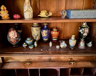 Vintage Asian Cloisonne Vases and other Decor