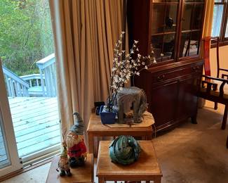 Wood Nesting Tables and Various Decor