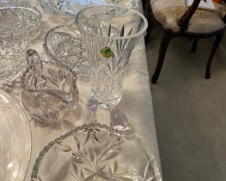 Crystal Vases, Bowls, Candy Dish, And Other Serving Pieces