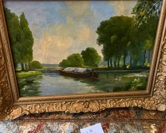 Framed Print Of Boat On River