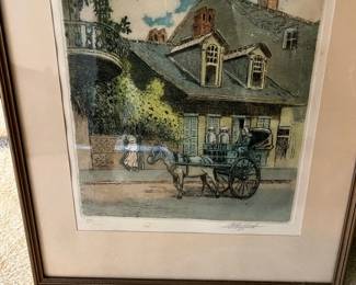  015 Print Of Woman In Cart Behind Horse