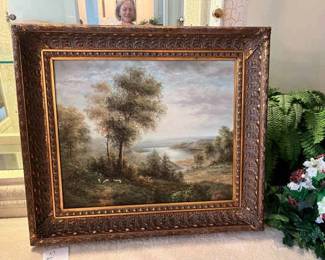  014 Print Of Painting Of Trees In Wood Frame