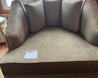 Chair Upholstered In Green Fabric