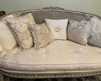 Vintage Loveseat With Cane Back