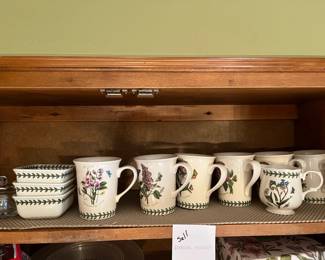  007 4 Shelves Of Coffee Cups, Glassware, Other Serving Pieces