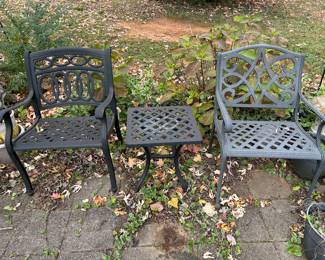 Aluminum chairs and table
