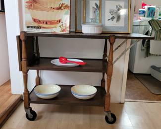 $20 - Vintage rolling bar cart  on Saturday!