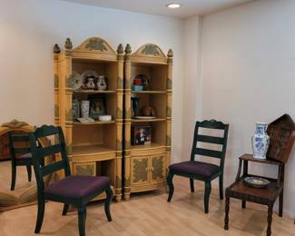 $65 - Set wood Chapel display cabinets 