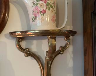Pair of Gold Glit Italian Style Wall Mount Shelves