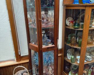 Half Hexagon Glass Curio Cabinet