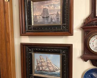 Pair of Nautical Prints with Matching Frames