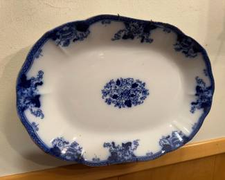 John Maddock and Sons Royal Vitreous Flow Blue Serving Platter