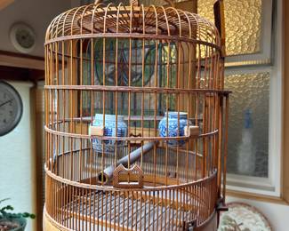 Early 20th Century Large Asian Bamboo Bird Cage