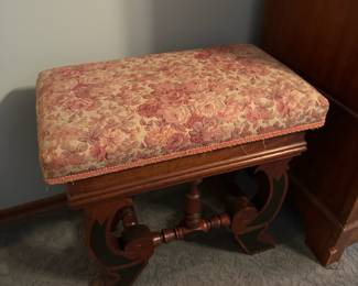 Victorian Rose Upholstered Foot Stool