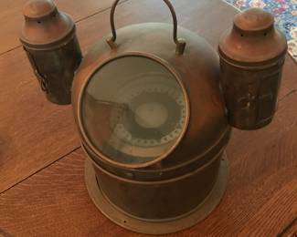 Circa Early 20th Century Kelvin & Hughes Copper Yacht Binnacle Compass