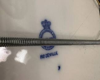 John Maddock and Sons Royal Vitreous Flow Blue Serving Platter