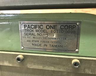 Pacific One Corp Triok Roll, Brake, Shear Sheet Metal Machine – Model 0710-0000