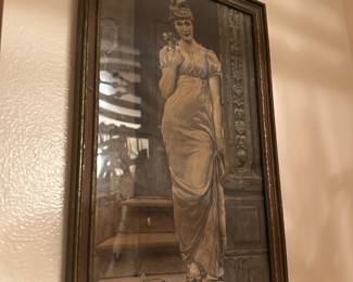 Framed Lithograph "Waiting" by Alfred Seifert