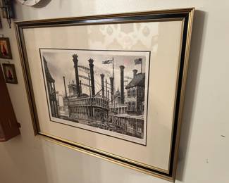 1977 Framed & Matted Etching "American Nautical" by Alan J. Gaines 