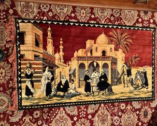 Middle Eastern Outdoor Market Scene Tapestry