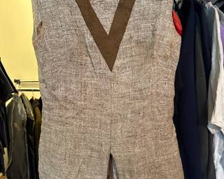 Brown Tweed Sleeveless Blouse