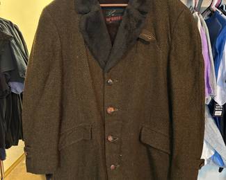 Mcgregor Brown Tweed Wool Button Up Coat -Size 42