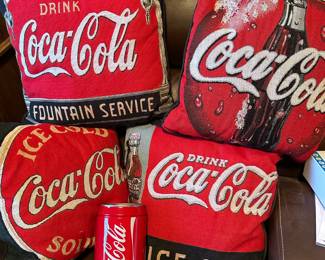 Coca-Cola Graphic Throw Pillows, Coca-Cola Money Bank