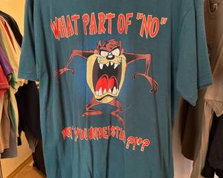 1996 Looney Tunes Tasmanian Devil "What Part of No Don't You Understand?" Graphic T-Shirt