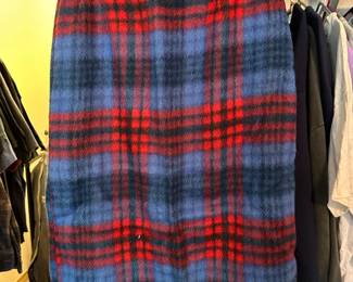 Red, Blue and Black Plaid Skirt