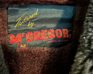 Mcgregor Brown Tweed Wool Button Up Coat -Size 42