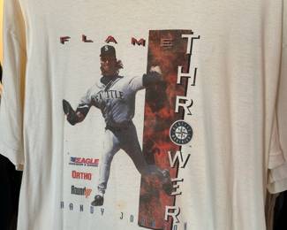 1990's Seattle Mariners Randy Johnson Flame Thrower T-Shirt