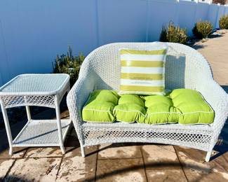 Wicker Sofa and Table
