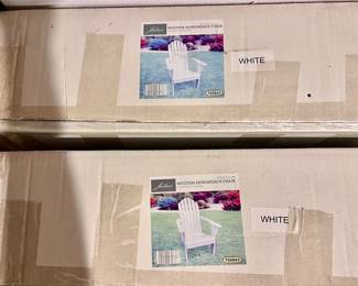 New in Box White Adirondack Chairs