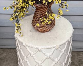 White Ceramic Pedestal / Plant Stand