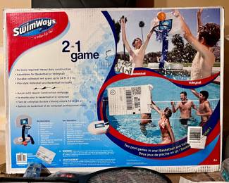 NEW in Box Swimming Pool Basketball Hoop and Volleyball Game
