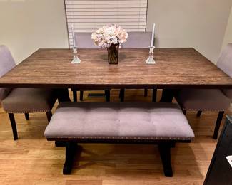 Lexington Dining Table, Chairs and Bench