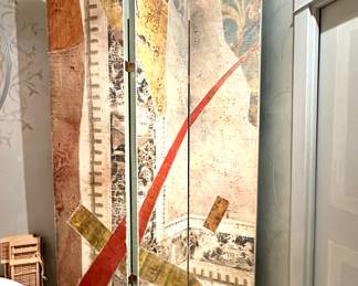 3 Panel Screen signed Jacques Lamy