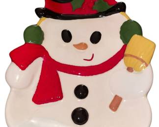 Retro Ceramic Snowman Dish