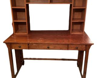 Wood Desk WRemovable Top Hutch