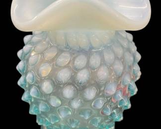 Fenton Glass Blue Opalscent Hobnail Vase