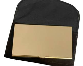 Vintage Gold Tone Business Card Holder